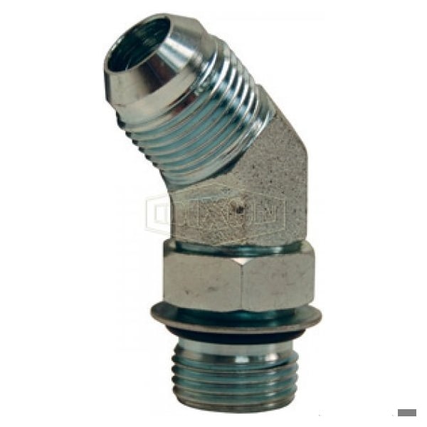 Elbow, 1-5/8-12 Nominal, Male SAE O-Ring Boss x Male JIC, Steel, Domestic